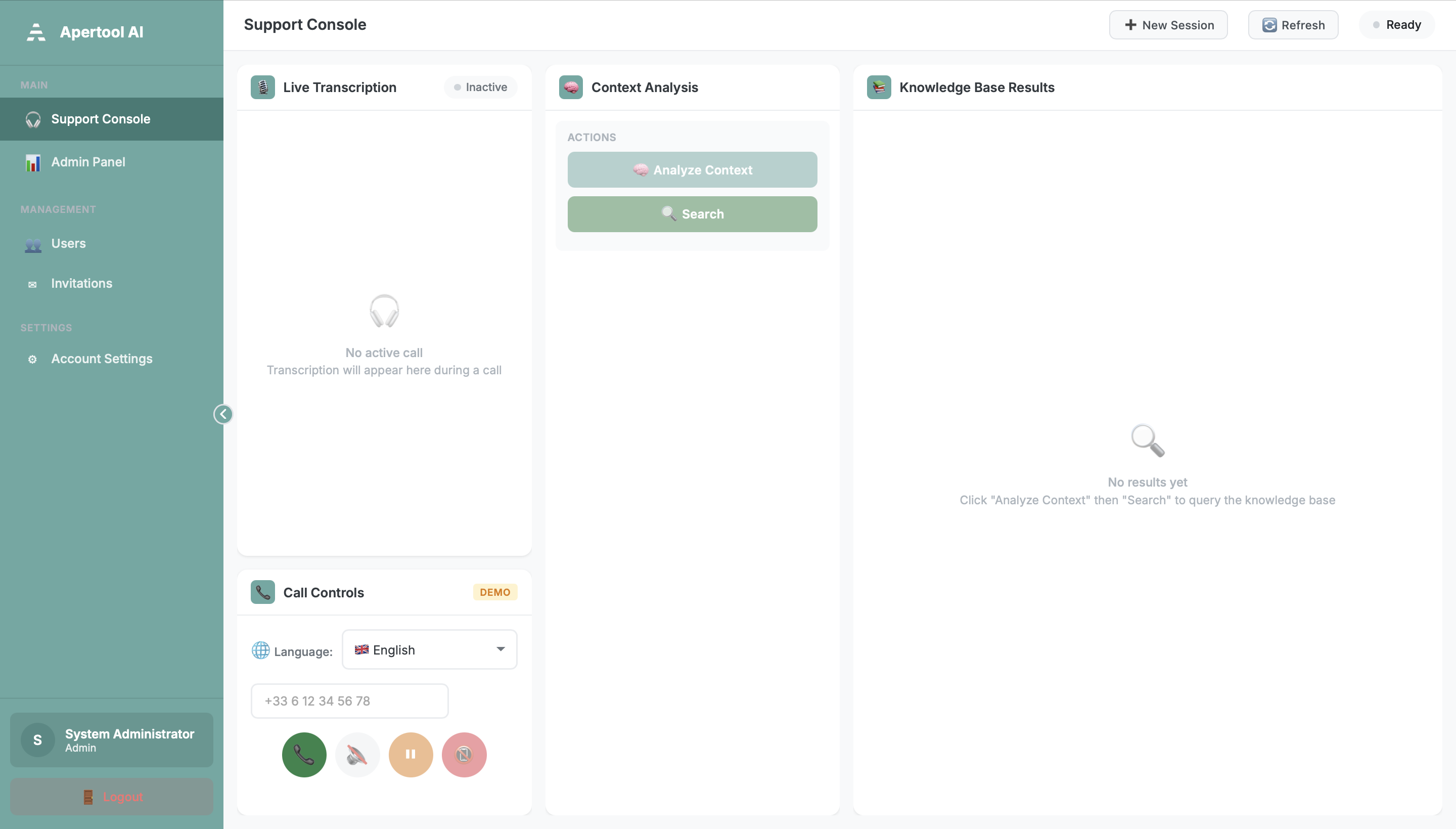 Apertool AI Interface